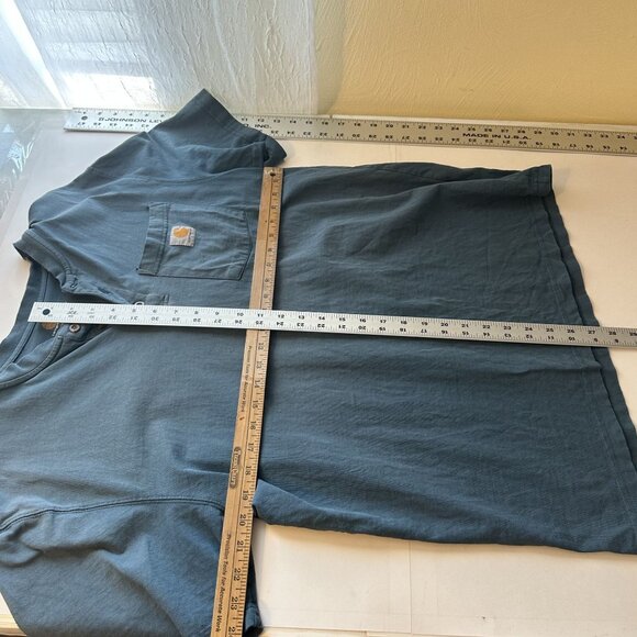 Carhartt Mens Henley Pocket T Shirt Medium Cotton Blue Red Lot of 3 - Picture 6 of 13